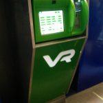 Train ticket machine at the Helsinki airport train station